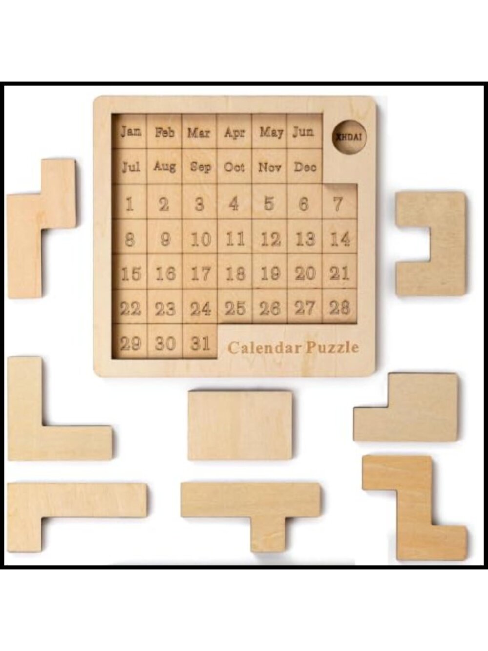Wooden Puzzle Advent Calendar 2026 365 Day Date & Week Challenge Jigsaw Board